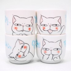 窩裡貓咪Kadonyang酒杯 4入, 1套, 混色