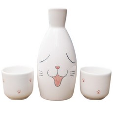 Furnace Cat Yabongi 水瓶套組, 1套, 玻璃瓶 + 燒酒杯 2p