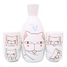 Caterpillar Cat 黑色玻璃水瓶套組 4 人, 1套, 玻璃瓶 + 玻璃 4p