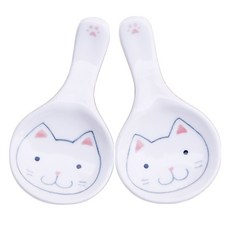 窩裡貓咪豆貓餐具架 2入, 混色, 1套