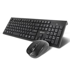 라이센스LG 무선 키보드 + 무선 마우스 세트 MKS-2000, 블랙, 일반형