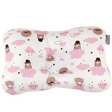 BABY&I 四季用印花防扁頭枕, 粉色 雲朵款, 1個