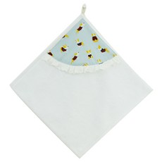 happytool 心動小狗掛環毛巾 擦手巾, 天藍色蕾絲, 1個