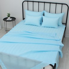 CHOUETTROOM 條紋人造絲夏季薄被, 藍色