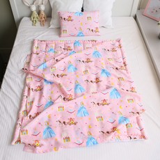 BEAUTE HOUSE 可拆式印花午睡被+超細纖維枕+睡墊, 公主款