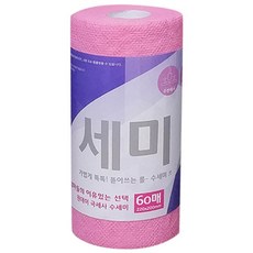 Semi 一次性超細纖維菜瓜布 粉紅色, 60個, 1個