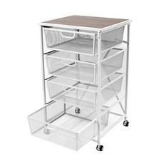 오리가미 이동식 4단 서랍장, 흰색