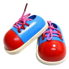 KesB 實木繫鞋帶玩具, 紅色的