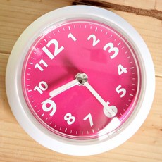 Keydari 浴室吸盤時鐘 粉色, 1個