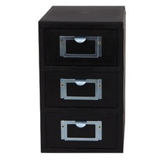 데코즈인 데코 미니 서랍장, 블랙, 3단