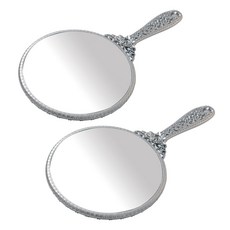칠성산업 GS공주경원형 손거울 대형, 실버, 2개