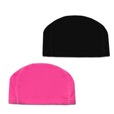 bayb 아동 수영모, 블랙 + 핑크, 2개