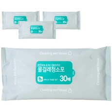 Cleanging wet tissue 천연세제 물걸레 청소포 30매, 4개