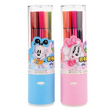 Bluemato 狗狗圓筒彩色筆 12色盒裝 No.988-12, 隨機出貨, 2套