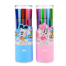 Bluemato 狗狗圓筒彩色筆18色盒裝 No.988-18, 隨機出貨, 1套