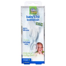 베이비버디 아기칫솔 겸 치발기 케이스 포함, 화이트, 1개