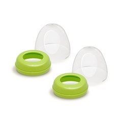 더블하트 모유실감 젖병 후드앤캡 2p 세트, 1세트, 그린