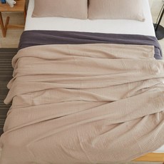 La Pomme 素色泡泡紗薄被, 米色