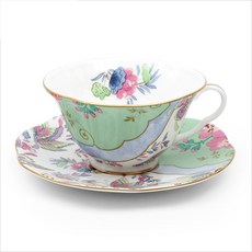 웨지우드 버터플라이블룸 티컵 + 소서, 그린 (5C107800044), 1세트