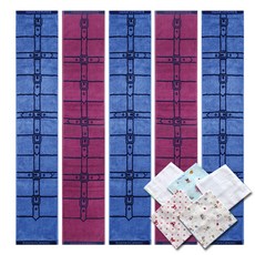 Songwol 松月 新款運動毛巾5p+紗布手帕2p, 隨機發貨, 1套