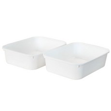 KAZT 現代風收納籃 不含蓋, 白色, 2個