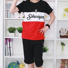 jackid 男童透氣三色拼接五分褲 + 短袖T恤套裝