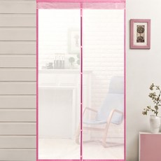 ALTTEURI Summer Cool 磁吸式邊條防蚊門簾, 粉紅色