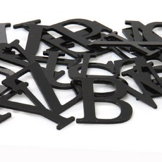 家居裝飾壓克力黏貼式英文字母, 黑色