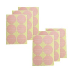 Pikeunikhauseu 圓形手工貼紙 6入, 粉紅色, 6個