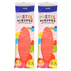 크린랩 크린 고무장갑 파스텔 대, 오렌지, 2개, 대(L)