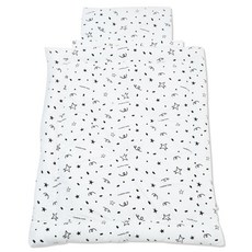 MORBIDO 孩童用皇冠圖案超細纖維午睡被+薄墊+枕頭組, 夜空款