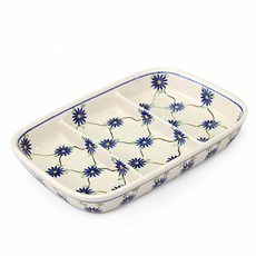 아티스티나 폴란드그릇 AT 393 야생코스모 나눔접시 3칸 24cm, 혼합 색상, 1개