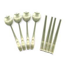 日進金屬 鈦金皇家龜湯筷 4p, 1套, 湯匙 4p + 筷子 4p