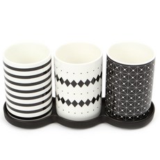 Modern Line 3層餐具筒, A +  black + white, 1個