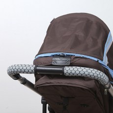 마니또 클린그립 유모차 핸들커버 스토케 크루시 전용, 플라워  블랙, 1개