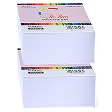 블루마토 백색 메모 패드 B6 3993 + 랩핑포장, 백색 무지, 500매, 2개