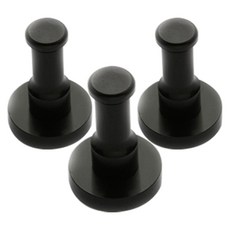 Block Mart 螺絲固定式鋁製多用途掛鉤, 黑色, 3個