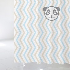 北歐風印花浴簾 sc141+塑膠掛鉤 12入, 1套