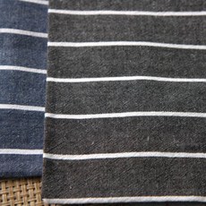 條紋亞麻桌巾 L號, 黑色的, 1個