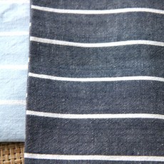 條紋亞麻桌巾 L號, 牛仔布, 1個