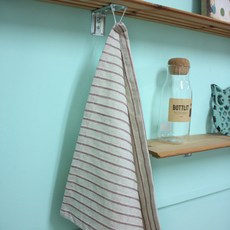 LEV LIFE 亞麻圓點線條廚房巾 L, 紅色, 1個