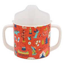 Sugar booger 防漏雙把手鴨嘴學習杯 Happy Camper款, 混色, 1個