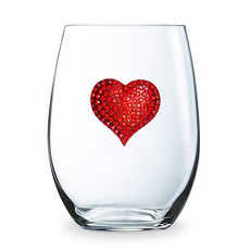 퀸스주얼 빨간하트 와인잔 스템미포함, 1개