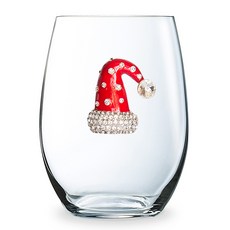 퀸스주얼 크리스마스 모자 와인잔 스템미포함, 1개