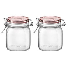 Bormioli ROCCO 玫瑰金蓋玻璃密封罐, 750ml, 2個