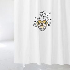 設計樹叢 附基本塑膠掛環 雙子座浴簾