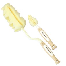 퍼펙션 젖병솔 + 젖꼭지솔 세트, 베이지 + 아이보리, 1세트