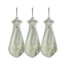 Interpop可愛天鵝絨毛巾, 綠星, 3片