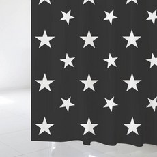 北歐風印花浴簾 sc21+塑膠掛鉤 12入, 1個