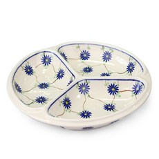 아티스티나 폴란드그릇 AT 3칸나눔원형접시A 25.5cm 484/103A02, 혼합 색상, 1개